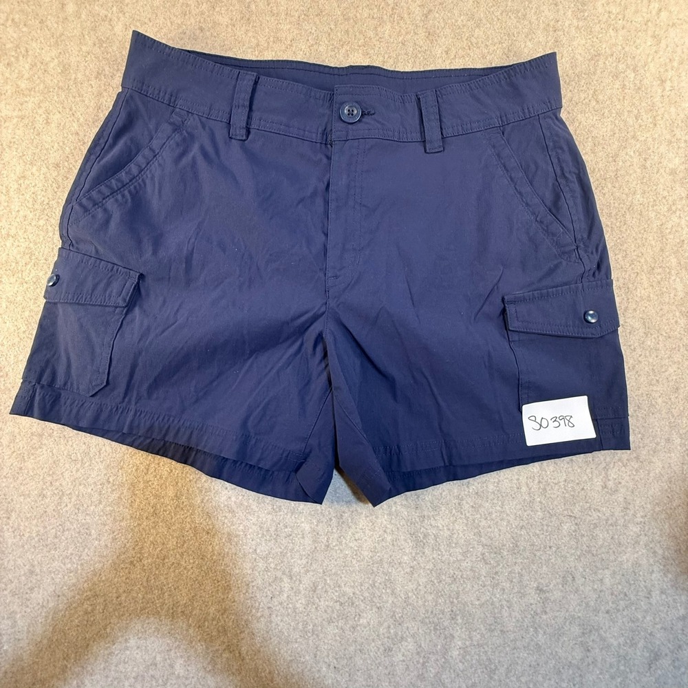 Eddie Bauer Navy Blue Cargo Shorts Womens Outdoor Hiking Casual Pockets 80398